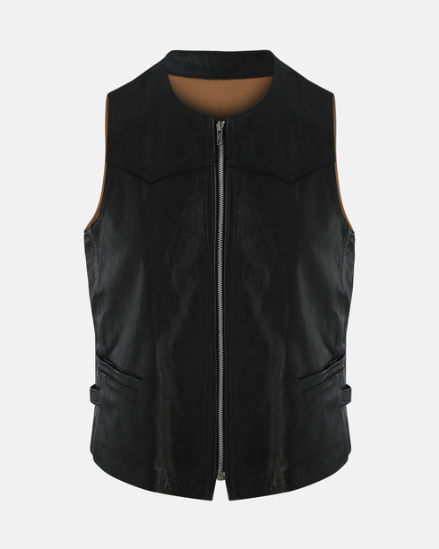 Faux Leather Vest